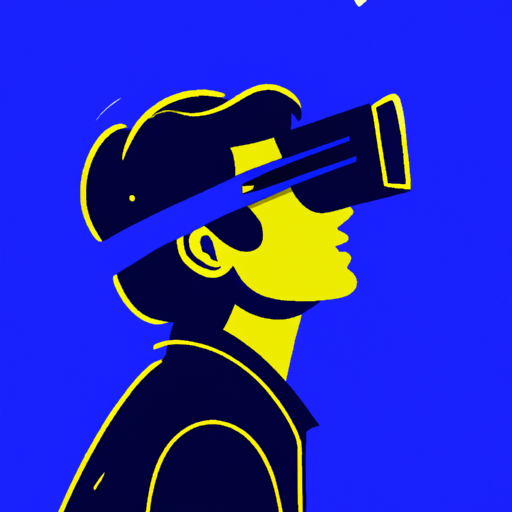 An illustration of a person wearing a virtual reality headset
